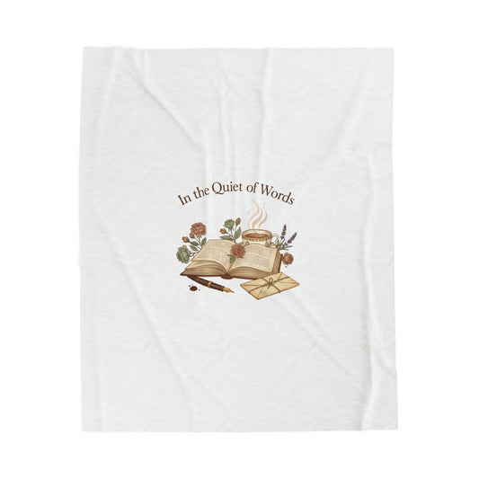 In the Quiet of Words Velveteen Plush Blanket | Poetcore, Dark Academia